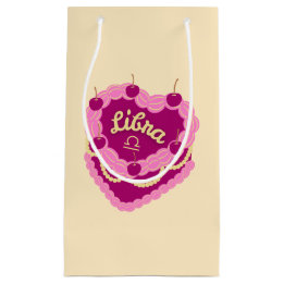 Libra Zodiac Pastel Heart Birthday Cake Kleine Geschenktüte