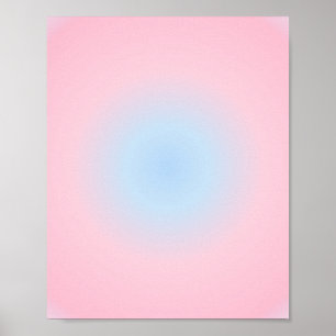 Libra Zodiac, Pink Blue Aura Gradient Poster