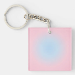Libra Zodiac, Pink Blue Aura Gradient Schlüsselanhänger