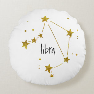 Libra Zodiac Rundes Kissen