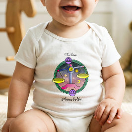 Libra Zodiac Sign Astrologie Cartoon Horoskop Baby Strampler