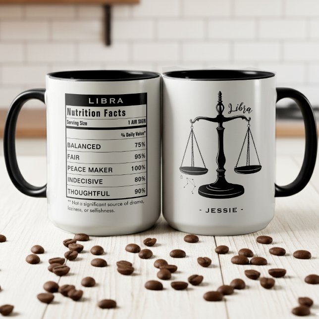 Libra Zodiac Sign Astrology Nutrition Facts Tasse (Libra Zodiac Sign Astrology Nutrition Facts Mug
)