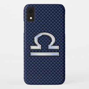 Libra Zodiac Sign auf Blue Carbon Fibre Style Case-Mate iPhone Hülle