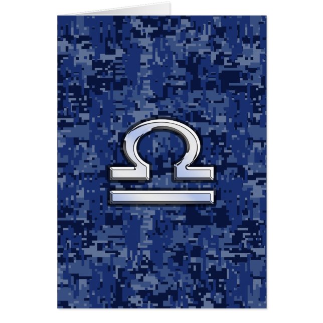 Libra Zodiac Sign auf Blue Digital Camouflage (Vorne)