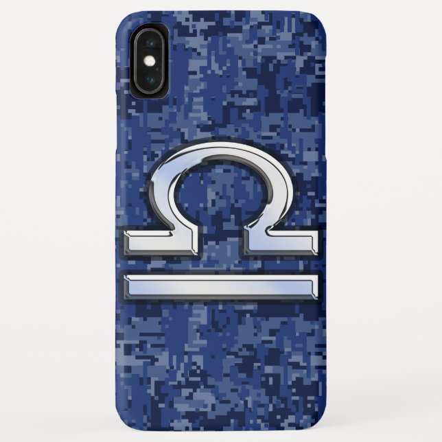 Libra Zodiac Sign auf Blue Digital Camouflage Case-Mate iPhone Hülle (Rückseite)