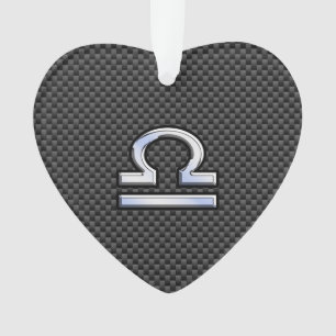 Libra Zodiac Sign auf Carbon Fiber Style Ornament
