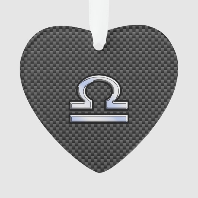 Libra Zodiac Sign auf Carbon Fiber Style Ornament (Vorderseite)