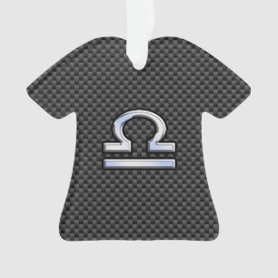 Libra Zodiac Sign auf Carbon Fiber Style Ornament