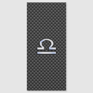 Libra Zodiac Sign auf schwarzen Karbon Fibre Print Magnetkarte