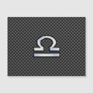 Libra Zodiac Sign auf schwarzen Karbon Fibre Print Magnetkarte