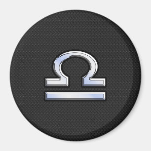 Libra Zodiac Sign auf Schwarzer Schlange Hautdekor Magnet