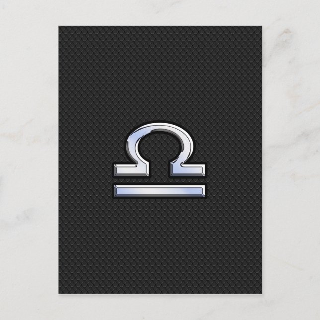 Libra Zodiac Sign auf Schwarzer Schlange Hautdekor Postkarte (Vorderseite)