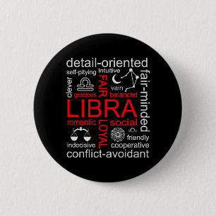 Libra Zodiac Sign Button