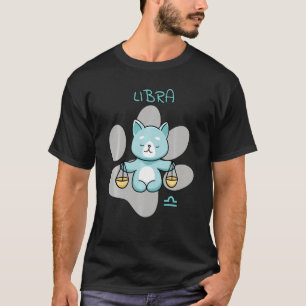 Libra Zodiac Sign Cat Astrologie Funny Kitten Katz T-Shirt