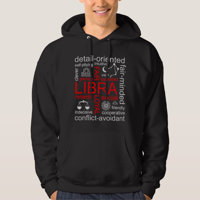Libra Zodiac Sign Hoodie (Vorderseite)