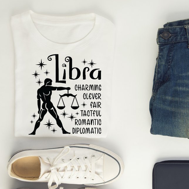 Libra Zodiac Sign Horoskop Persönliche Eigenschaft T-Shirt (Von Creator hochgeladen)
