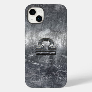 Libra Zodiac Sign in Silber-Grunge-Stil Case-Mate iPhone 14 Plus Hülle