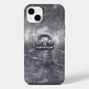 Libra Zodiac Sign in Silber-Grunge-Stil iPhone 14 Plus Hülle