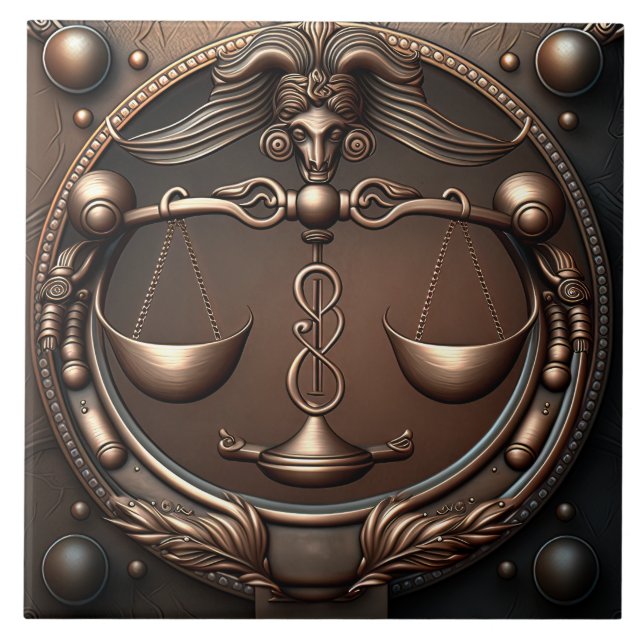 Libra Zodiac Sign Libra Keramik Tile Fliese (Vorderseite)
