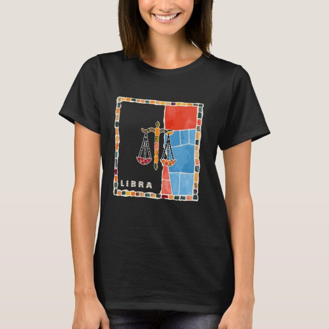 Libra zodiac sign mosaic - harmony and balance in  T-Shirt (Vorderseite)