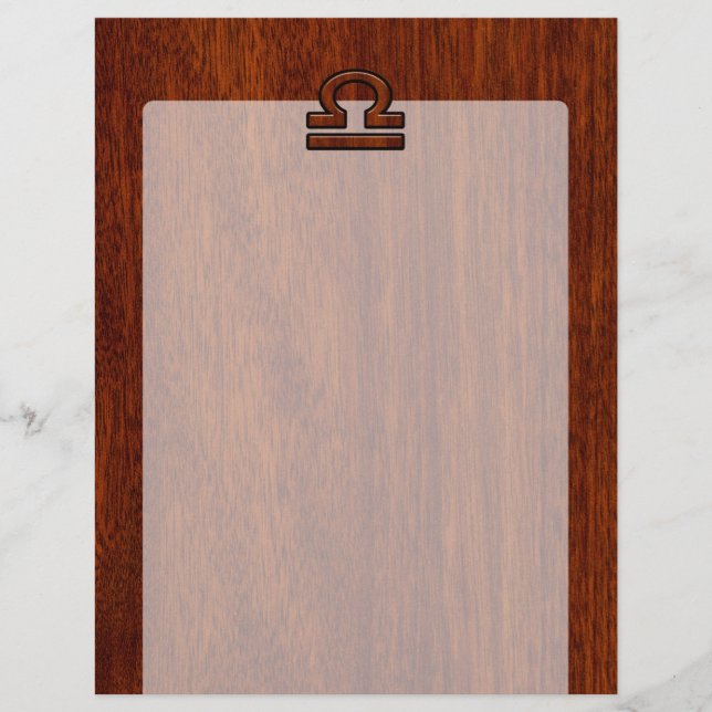 Libra Zodiac Sign on Mahogany Style Deco (Vorderseite)