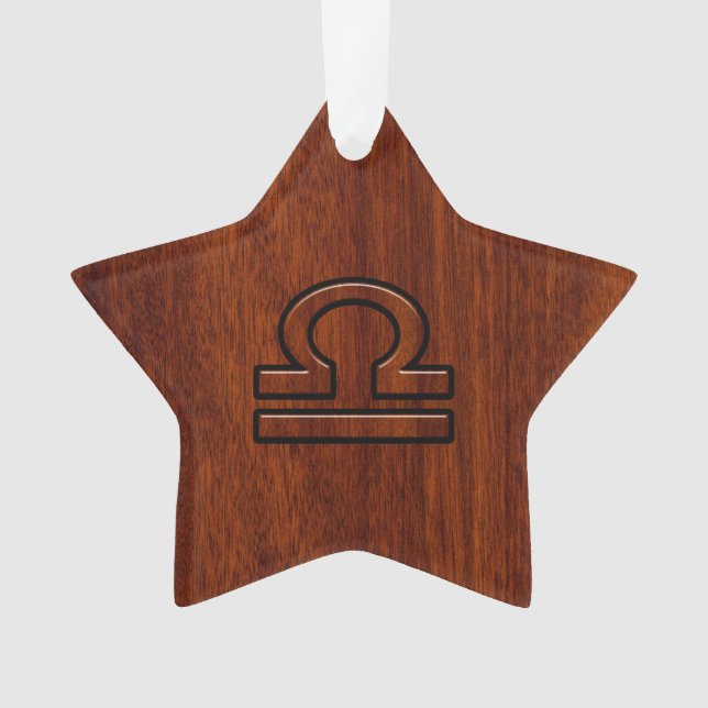 Libra Zodiac Sign on Mahogany Style Deco Ornament (Vorderseite)