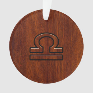 Libra Zodiac Sign on Mahogany Style Deco Ornament