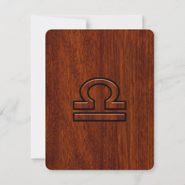 Libra Zodiac Sign on Mahogany Style Print (Vorderseite)