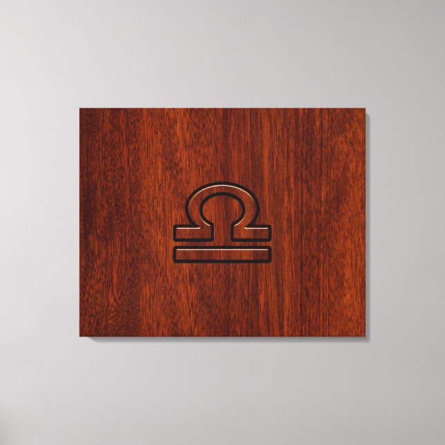 Libra Zodiac Sign on Mahogany Style Print Leinwanddruck (Vorderseite)