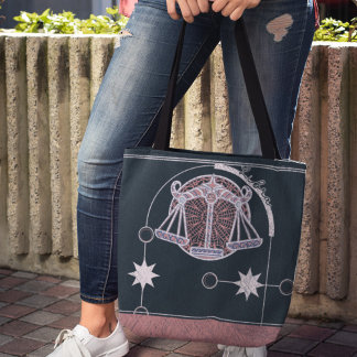 Libra Zodiac Sign Pink und Blue Mandala