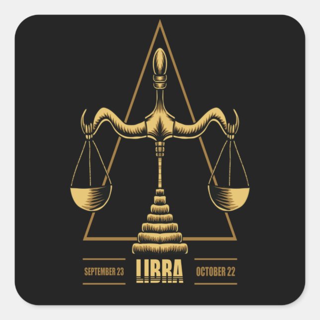 Libra Zodiac Sign Quadratischer Aufkleber (Vorderseite)
