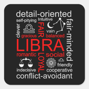 Libra Zodiac Sign Quadratischer Aufkleber
