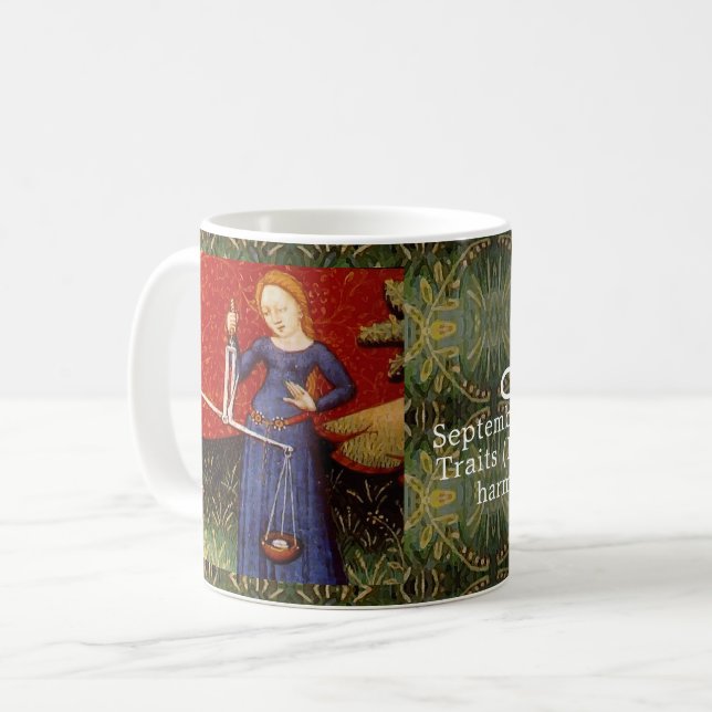 Libra Zodiac Sign Scales Geburtstagsparty Kaffeetasse (Vorderseite Links)