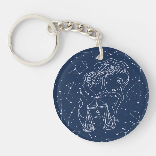 Libra Zodiac Sign Schlüsselanhänger (Vorderseite)
