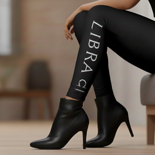 Libra Zodiac Sign Silver Black Astrologie Geburtst Leggings (Libra Zodiac Sign Silver Black Astrology Birthday Leggings
)