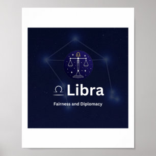 Libra Zodiac Sign Sticker Poster