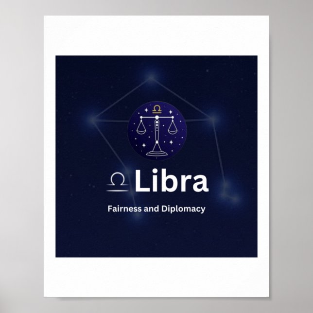 Libra Zodiac Sign Sticker Poster (Vorne)