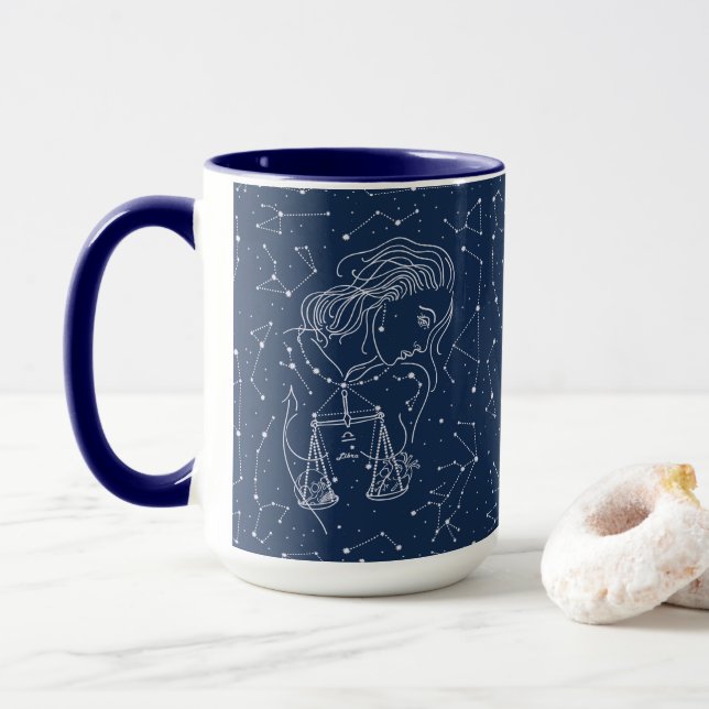 Libra Zodiac Sign Tasse (Mit Donut)