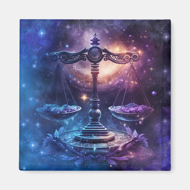 Libra Zodiac Sign Watercolor Design Magnet (Vorne)