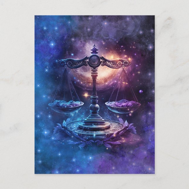 Libra Zodiac Sign Watercolor Design Postkarte (Vorderseite)