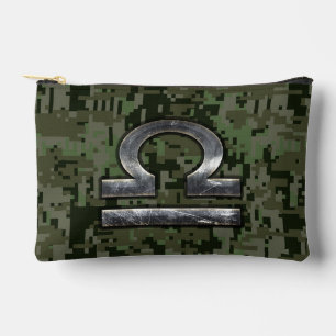 Libra Zodiac Sign Woodland Digital Camouflage Zubehörtasche