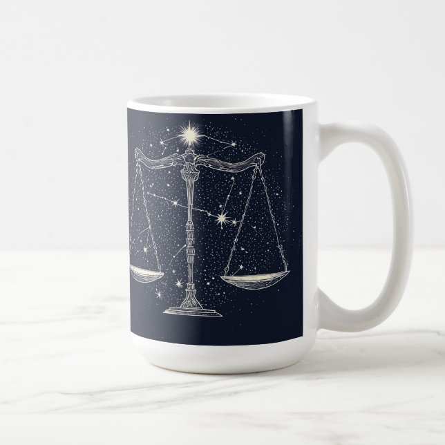 Libra Zodiac Signikon mit Balanced Scales Kaffeetasse (Rechts)