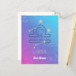 Libra Zodiac Star Sign Horoskop Constellation Feiertagspostkarte