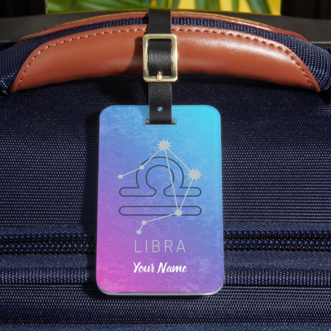 Libra Zodiac Star Sign Horoskop Constellation Gepäckanhänger (Vorderseite Insitu 2)