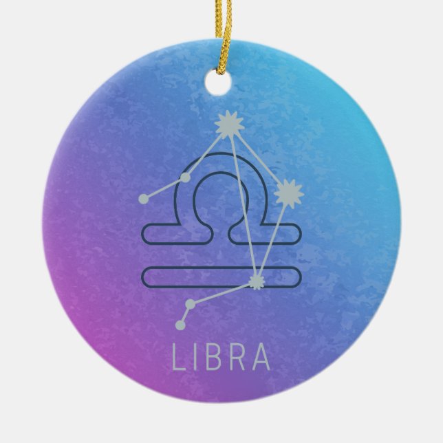 Libra Zodiac Star Sign Horoskop Constellation Keramik Ornament (Vorne)