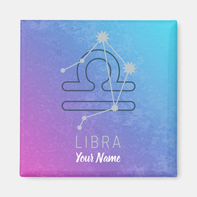 Libra Zodiac Star Sign Horoskop Constellation Magnet (Vorne)
