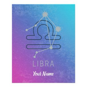 Libra Zodiac Star Sign Horoskop Constellation Poster