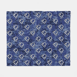 Libra Zodiac-Symbol auf Blue Digital-Camouflage Fleecedecke