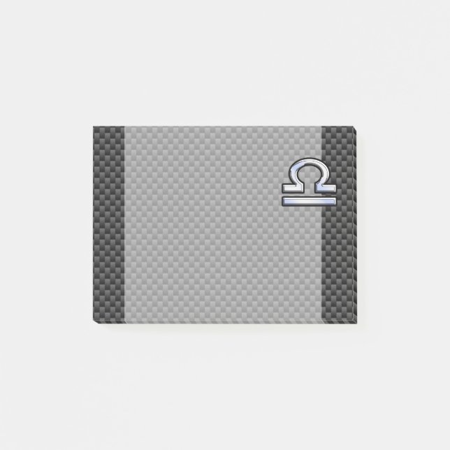 Libra Zodiac Symbol auf Carbon Fibre Decor Post-it Klebezettel (Vorderseite)