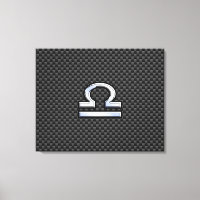 Libra Zodiac Symbol auf Carbon Fibre Print